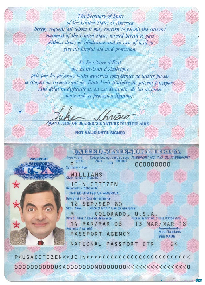 Download USA passport pre 2007 Photoshop template